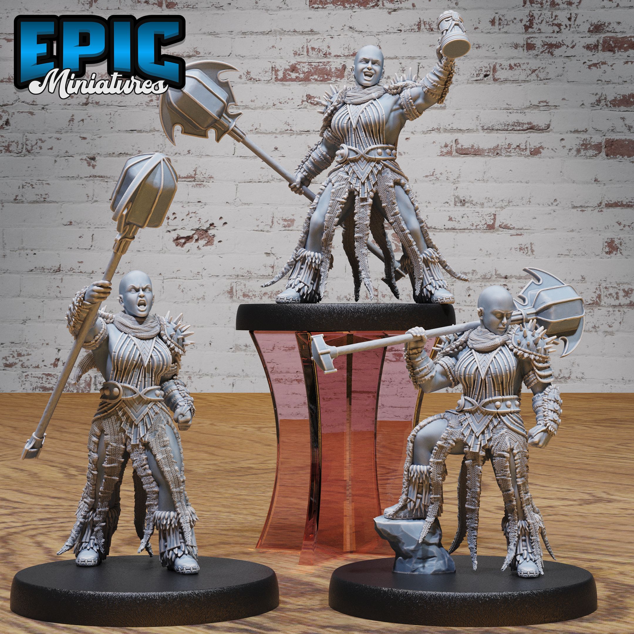 Bald Dwarf Female Set / Dwarfen Woman Warrior / Mysterious Halfling / Mountain Guard / Mine Fighter Leader / Mighty Hero / Heroic Monster Predator / Brave Beast Tamer / Half Gnome Encounter / Draconic Army